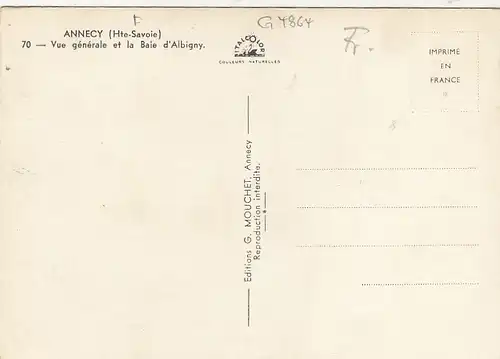 Annecy (Haute-Savoie),Vue général et la Baie d'Albigny ngl G4864