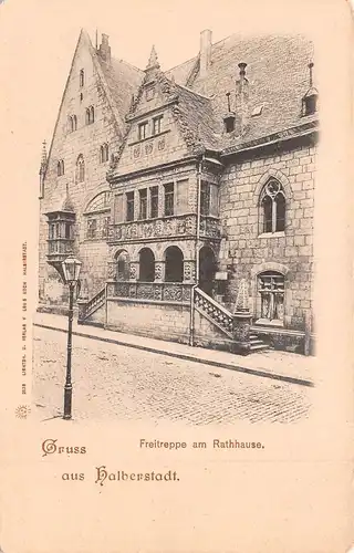 Halberstadt Freitreppe am Rathause ngl 171.661