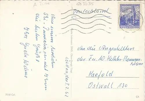 Sölden, Hochsölden, Tirol, Mehrbildkarte gl1962 G5035