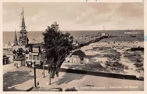 Ostseebad Heringsdorf Seebrücke und Strand gl1938 169.544