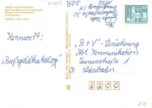 Brandenburg (Havel) Steintor Salzhofufer Friedenswarte ngl 168.707