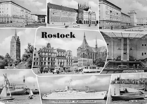 Rostock Teilansichten Mehrbildkarte glca.1975 170.225