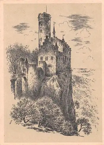Burg Lichtenstein (Schwäb. Alb) von Ludwig Schäfer-Grohe ngl 170.256