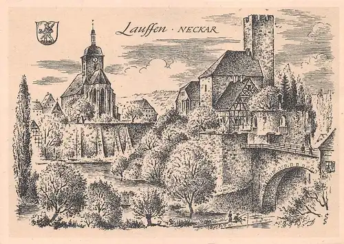 Lauffen/Neckar von Ludwig Schäfer-Grohe Stadtansicht ngl 170.264