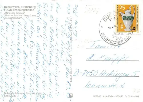 Buckow (Märk. Schweiz) Erholungsheime gl1985 172.006