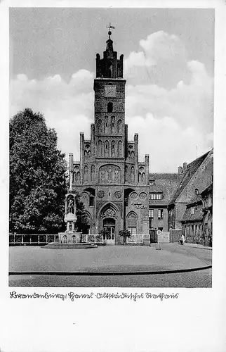 Brandenburg (Havel) Altstädtisches Rathaus mit Brunnen ngl 168.804