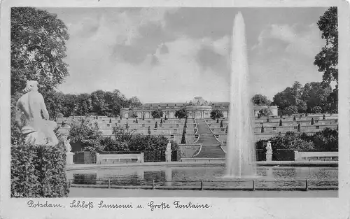 Potsdam Schloss Sanssouci und Große Fontaine ngl 168.358