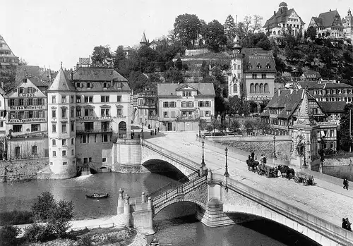 Tübingen Brücke Uhlandhaus Historische Aufnahme aus 1912 ngl 170.364