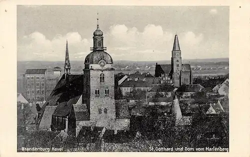 Brandenburg (Havel) St. Gotthard und Dom vom Marienberg ngl 168.897