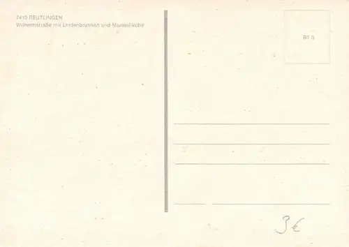 Reutlingen Wilhelmstraße Lindenbrunnen Marienkirche ngl 170.414