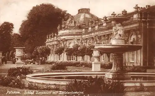 Potsdam Sanssouci Schloss mit Schalenfontaine ngl 168.450