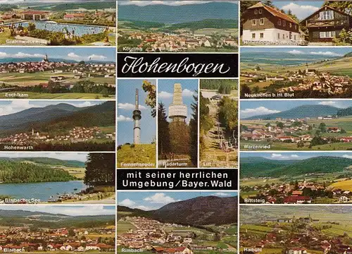 Hohenbogen mit Umgebung, Bayerischer Wald, Mehrbildkarte ngl G5492