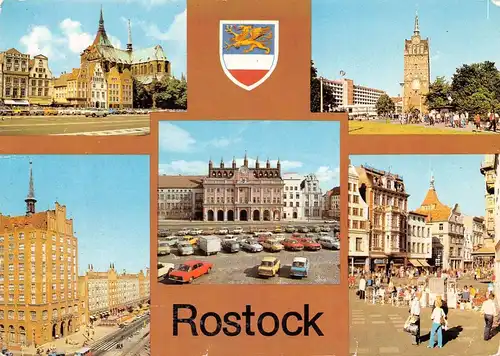 Rostock Thälmann-Platz Tor Lange Straße Rathaus gl1987 170.219