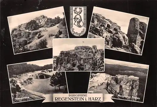 Burgruine Regenstein im Harz Teilansichten gl1962 172.387