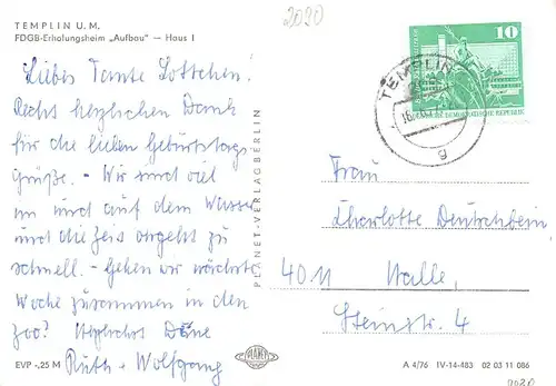 Templin Erholungsheim Aufbau Haus I gl1977 169.214