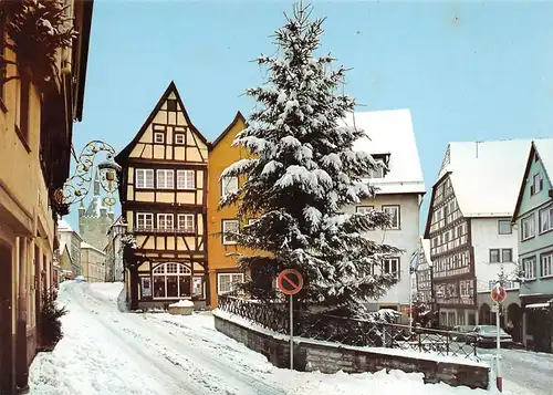 Bad Wimpfen Salzgasse mit blauem Turm im Schnee ngl 170.672