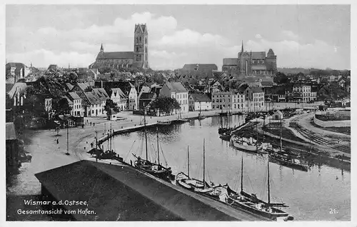 Wismar Hafen und Stadtpanorama ngl 172.259
