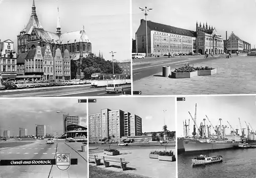 Rostock Platz Rathaus Südstadt Hochhaus Überseehafen gl1977 172.280