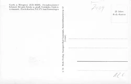 Dusslingen (Tübingen) Gasthaus und Metzgerei zur Rose ngl 170.297