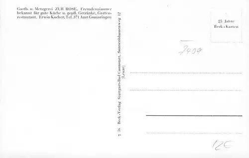 Dusslingen (Tübingen) Gasthaus und Metzgerei zur Rose ngl 170.337