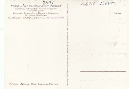 Schloß Corvey bei Höxter a.d.Weser, Mehrbildkarte ngl G5717