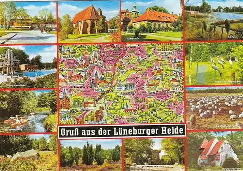 Lüneburger Heide, Mehrbildkarte gl1996 G6674