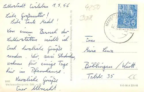 Lutherstadt Eisleben Teilansichten Mehrbildkarte gl1956 172.415