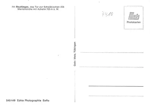 Reutlingen Blick auf Marienkirche und Achalm ngl 170.901