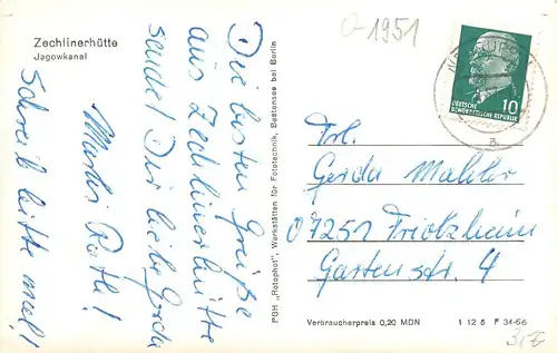 Zechlinerhütte Jagowkanal gl1967 169.014