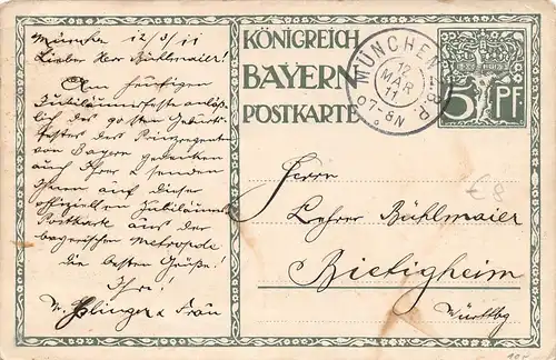 Königreich Bayern 1821-1911 gl1911 170.513