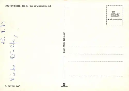 Reutlingen Teilansichten Mehrbildkarte ngl 170.528