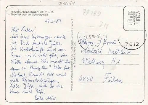 Bad Krozingen, Schwarzwald, Mehrbildkarte gl1989 G6772