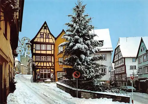 Bad Wimpfen Salzgasse mit blauem Turm im Schnee ngl 170.601