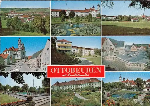 Ottobeuren, Mehrbildkarte mit Benediiktinerabtei gl1961? G6796