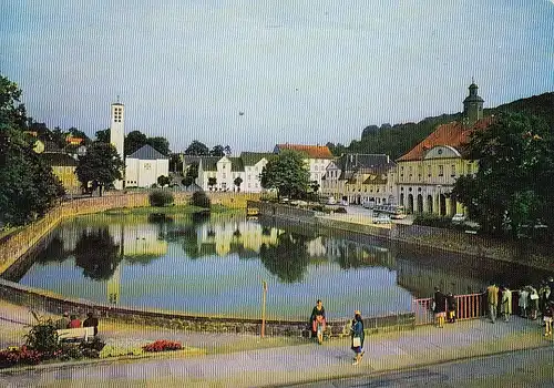 Solbad Karlshafen, Weserbergland, Hafen Kirche und Rathaus gl1967 G5935
