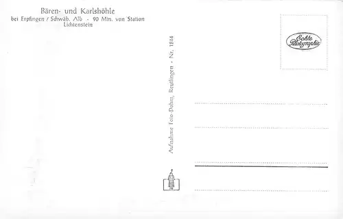 Erpfingen Schwäb.Alb Bärenhöhle - Karlshöhle ngl 170.518