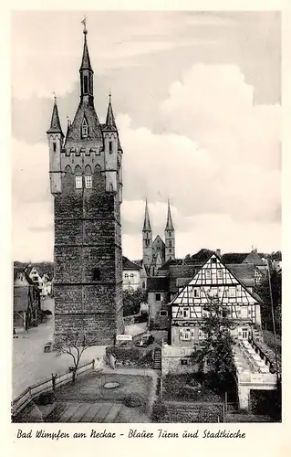 Bad Wimpfen Blauer Turm und Stadtkirche ngl 170.656
