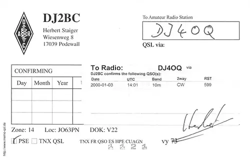 Podewall Radio Station DJ2BC ngl 169.106