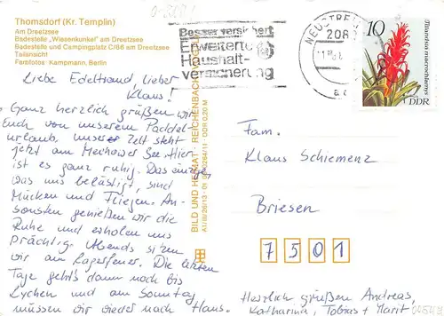Thomsdorf Dreetzsee Badestelle Straßenpartie glca.1980 169.209