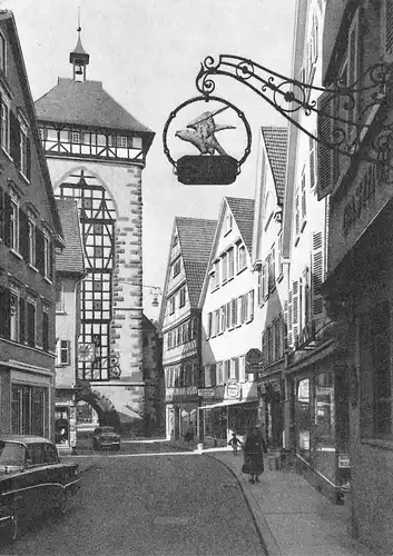 Reutlingen Katharinenstraße mit Tübinger Tor ngl 170.898