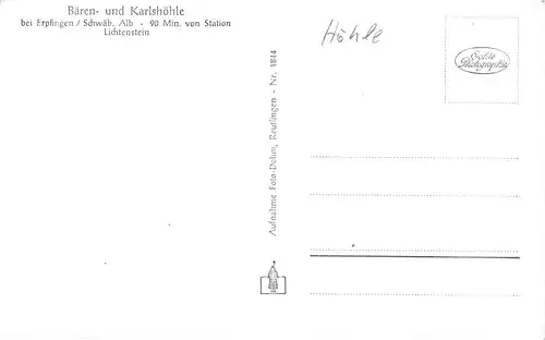 Erpfingen Schwäbische Alb Bären- u. Karlshöhle ngl 170.970