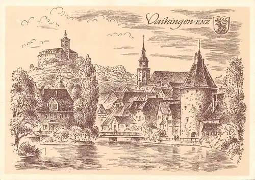 Vaihingen/Enz von Ludwig Schäfer-Grohe Stadtansicht ngl 170.246