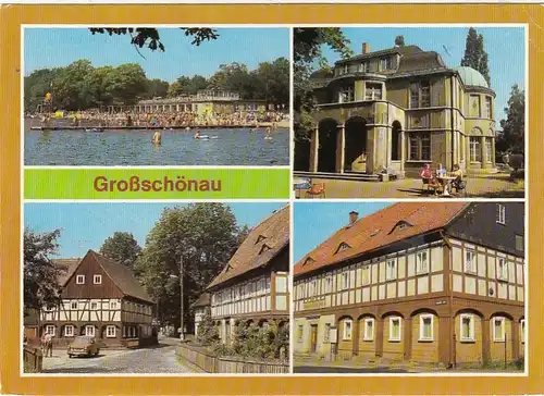 Großschönau, Kr.Zittau, Waldstrandbad, Gasthof "zum Goldenen Hirsch" ngl G6399