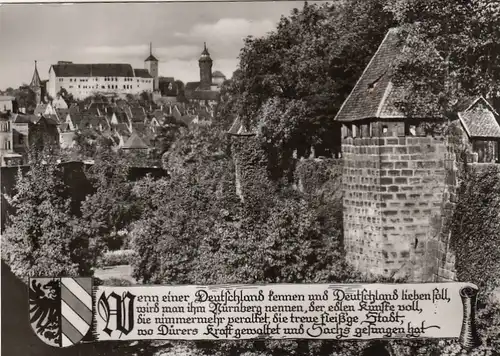 Nürnberg, Blick vom Spittlerturm auf die Burg, Besuchsavis ngl G6442