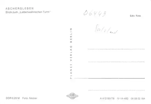 Aschersleben Blick zum Liebenwahnschen Turm ngl 171.830