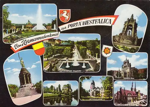Vom Hermannsdenkmal bis zur Porta Westfalica, Mehrbildkarte gl1967 G6489