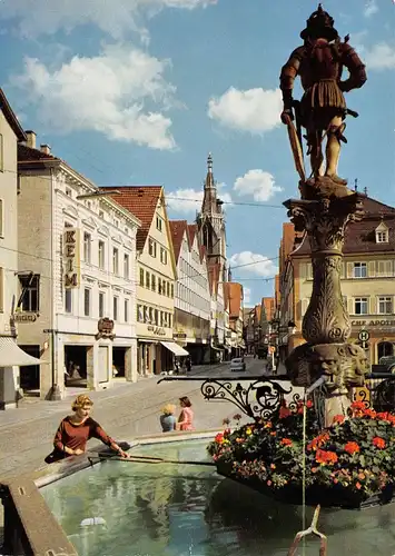 Reutlingen Marktbrunnen mit Wilhelmstraße ngl 170.417