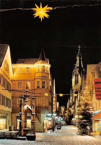 Reutlingen Lindenbrunnen Kirche zur Weihnachtszeit ngl 170.455