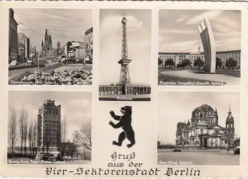 Berlin, Vier-Sektorenstadt, Mehrbildkarte ngl G6579