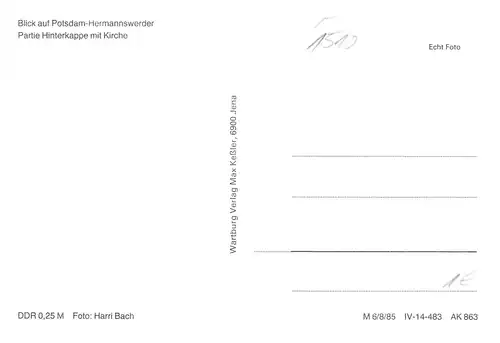 Potsdam-Hermannswerder Partie Hinterkappe mit Kirche ngl 172.081